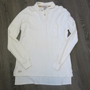 VINTAGE 1980's *NWT* AmeriCo Polo Shirt Size S Men's  Long Sleeve Cotton White